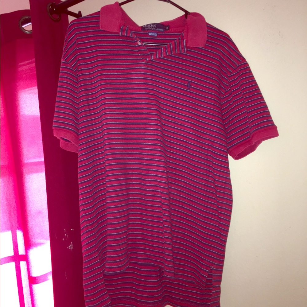POLO RALPH LAUREN STRIPE COLLAR TEE